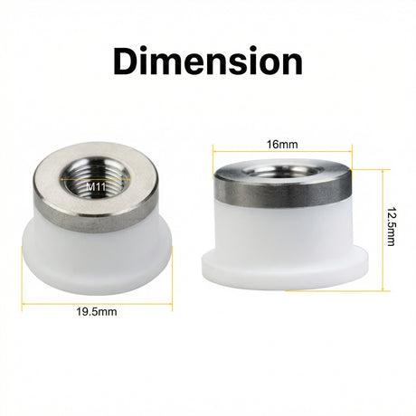 RAYTOOLS | Ceramic Nozzle Holder D19.5 H12.4 M8 for Laser Cutting Head