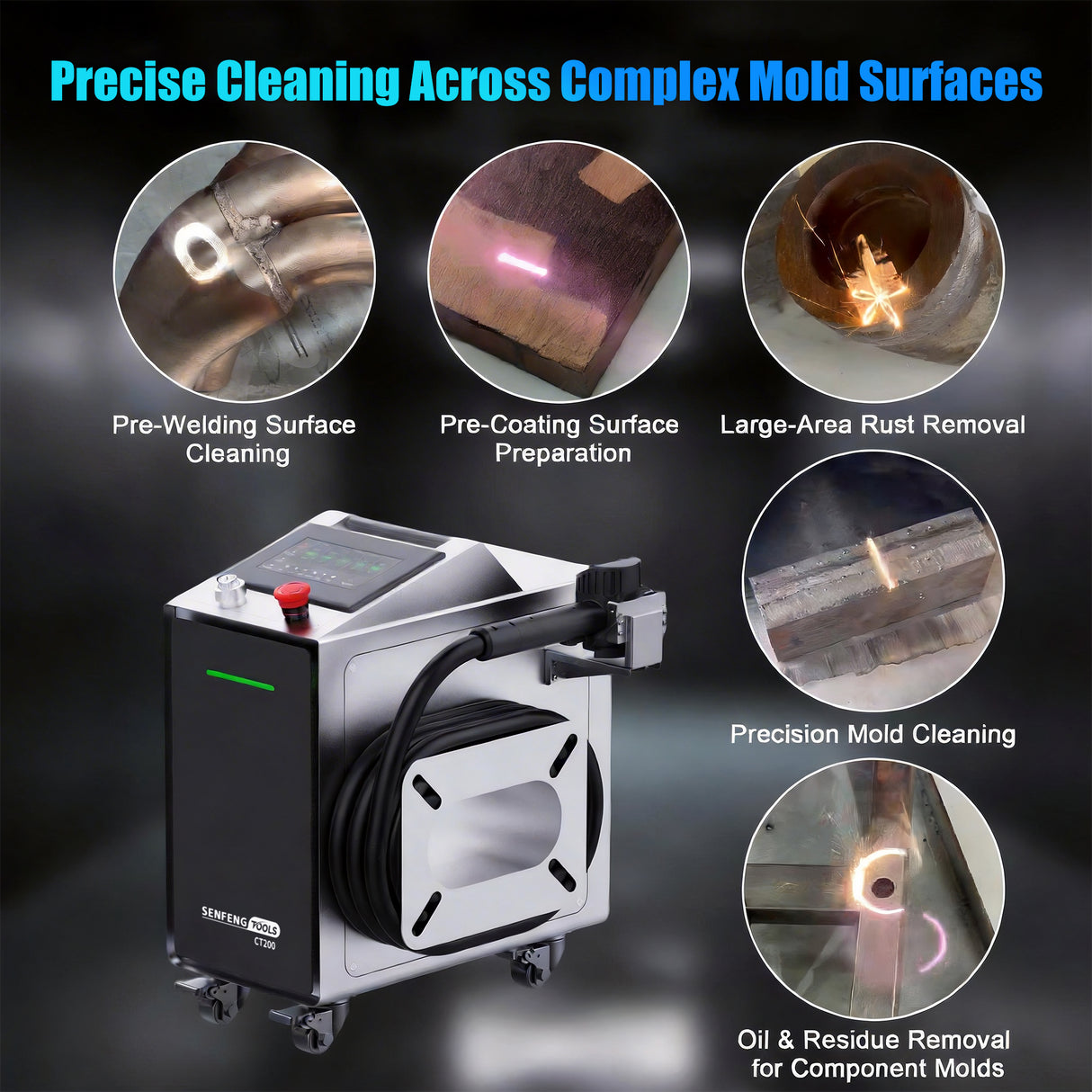 Senfeng Tools Pulsed Flat-Top Beam Laser Cleaner for Precise & Consistent Surface Cleaning